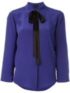 Marc Jacobs Crêpe De Chine Bow Shirt - Blue