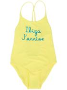 Mc2 Saint Barth Kids Teen Embroidered Logo Swimsuit - Yellow & Orange