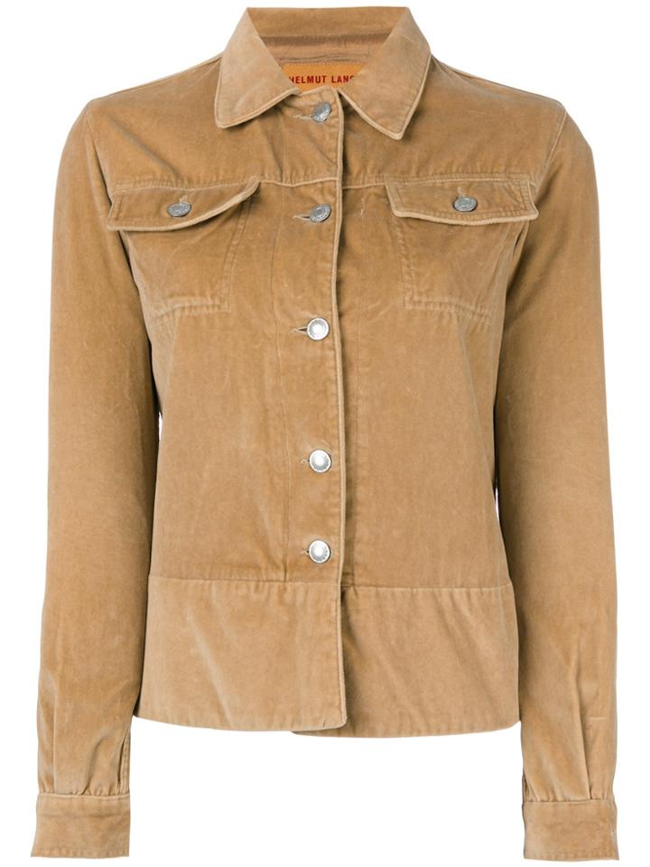 Helmut Lang Vintage Velvet Buttoned Jacket - Brown