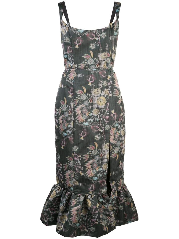 Markarian Floral Shift Midi Dress - Black
