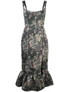 Markarian Floral Shift Midi Dress - Black