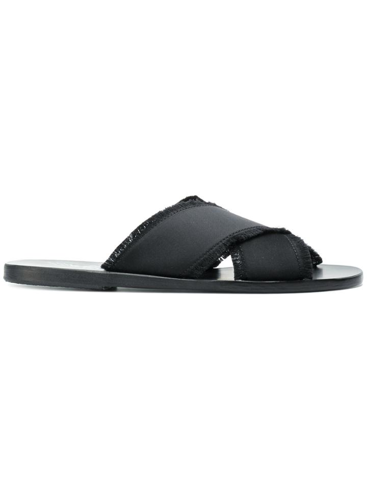 Ancient Greek Sandals Cut-out Strap Sandals - Black