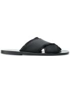 Ancient Greek Sandals Cut-out Strap Sandals - Black