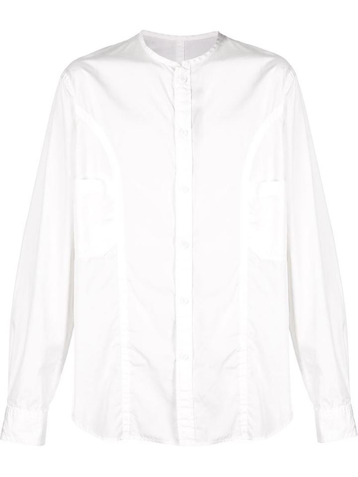 Yohji Yamamoto Round Neck Shirt, Men's, Size: 4, White, Cotton