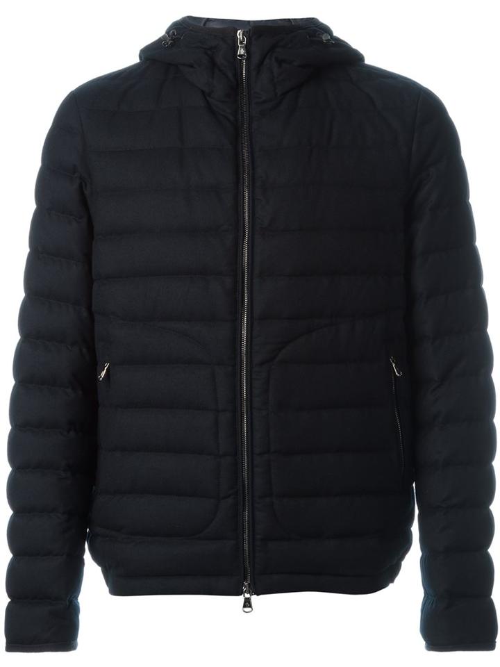 Moncler 'blanchard' Padded Jacket, Men's, Size: Small, Blue, Feather Down/polyamide/wool