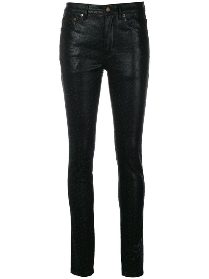 Saint Laurent Faux-leather Trousers - Black