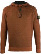 Stone Island Compass Badge Hooded Jumper - Brown