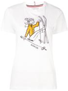 Moncler Grenoble Ski Print T-shirt, Women's, Size: Small, White, Cotton/polyamide