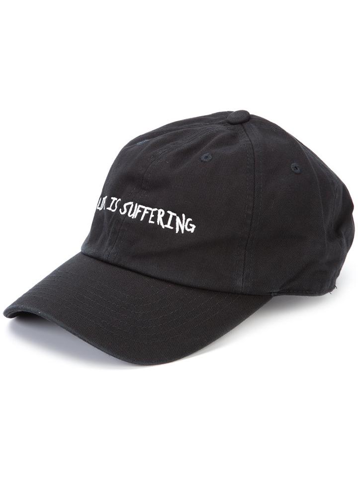 Black Fist Life Is Suffering Hat, Men's, Cotton