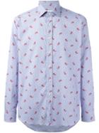 Etro Polka Dots Pattern Shirt, Men's, Size: 44, Blue, Cotton