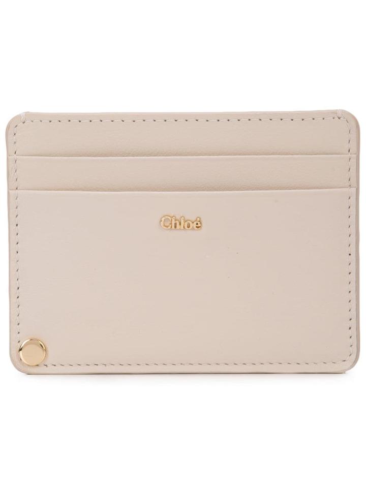 Chloé Logo Plaque Cardholder - Pink