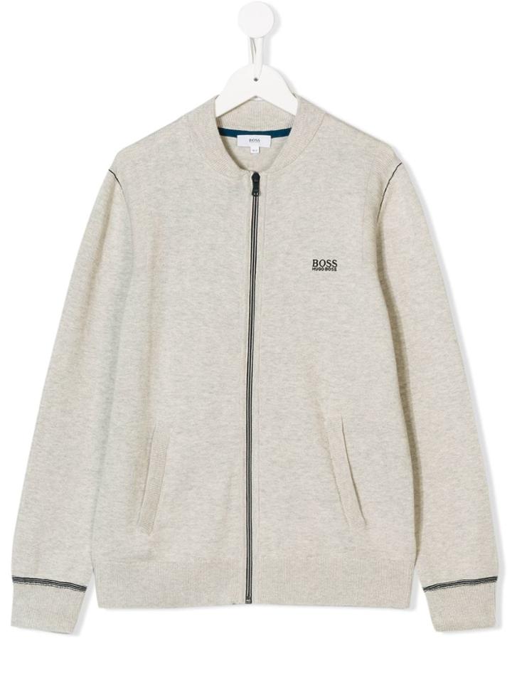Boss Kids Teen Bomber Jacket - Grey