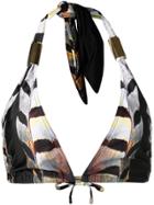 Mona Xenia Printed Bikini Top - Black