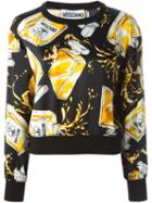 Moschino Perfume Print Sweatshirt, Women's, Size: 38, Black, Silk/cotton/polyamide/other Fibres