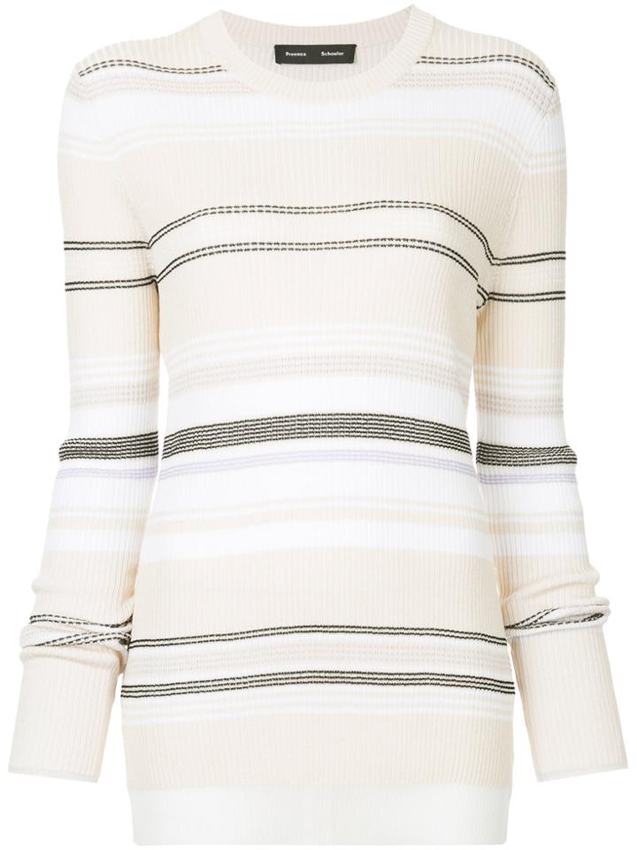 Proenza Schouler Striped Fitted Sweater - Nude & Neutrals