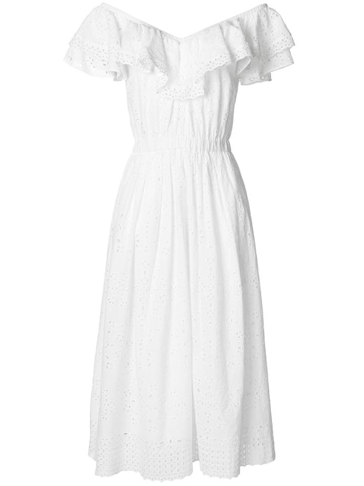 Love Shack Fancy Eyelet Frill Dress - White