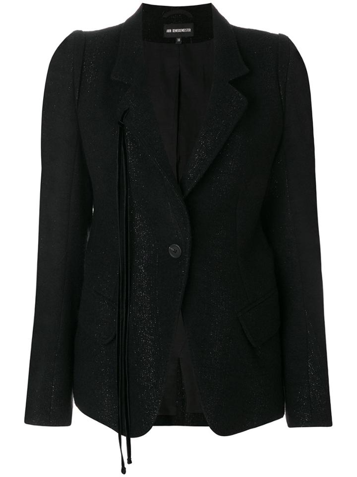 Ann Demeulemeester Glitter Finish Blazer - Black