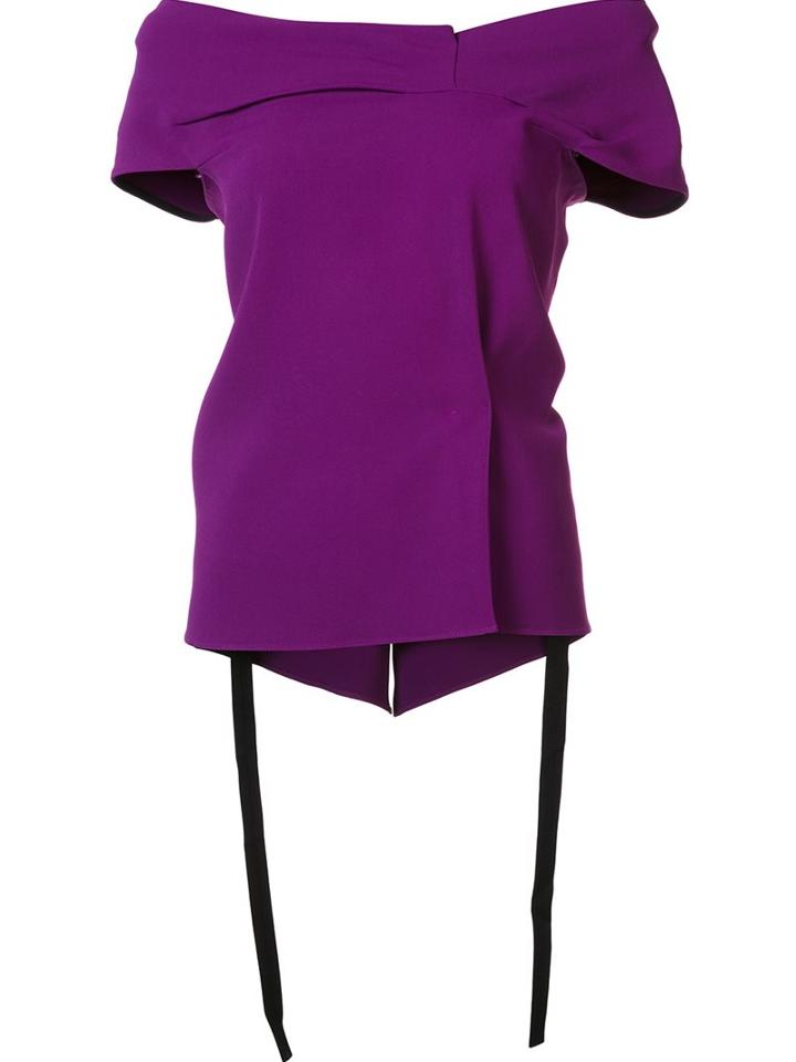 Roland Mouret Off-the-shoulder Blouse, Women's, Size: 8, Pink/purple, Viscose