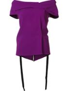 Roland Mouret Off-the-shoulder Blouse, Women's, Size: 8, Pink/purple, Viscose