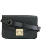 Furla Metropolis Shoulder Bag, Women's, Black, Leather/nylon/viscose