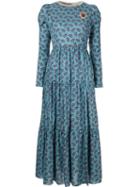 Tu Es Mon Trésor Ribbed Printed Dress - Blue