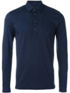Mp Massimo Piombo Longsleeved Polo Shirt, Men's, Size: S, Blue, Cotton