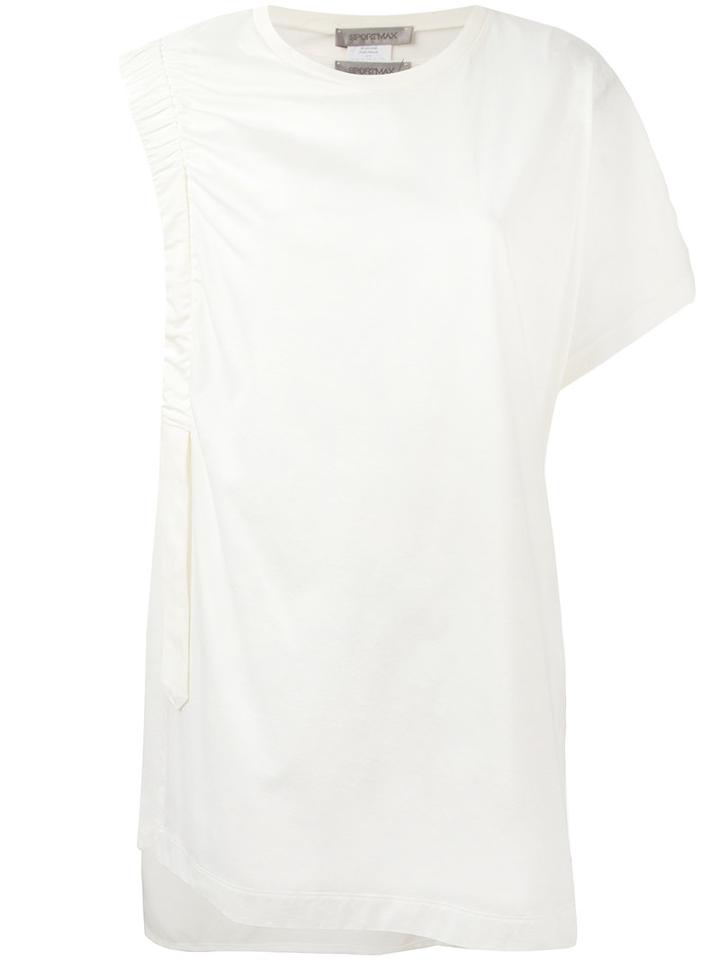 Sportmax - Cut-out Sleeve T-shirt - Women - Silk/cotton - S, White, Silk/cotton