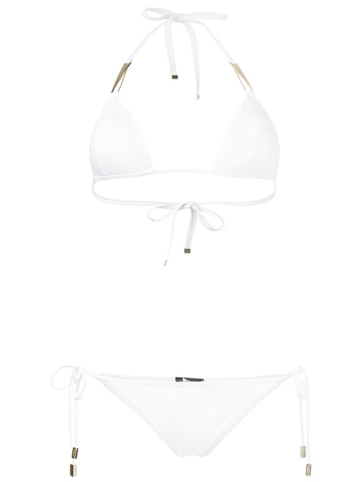 Moeva - Metallic Trim String Bikini - Women - Polyamide/spandex/elastane - L, White, Polyamide/spandex/elastane