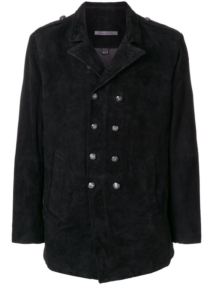 John Varvatos Double Breasted Coat - Black