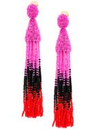 Oscar De La Renta Beaded Tassel Earrings - Multicolour