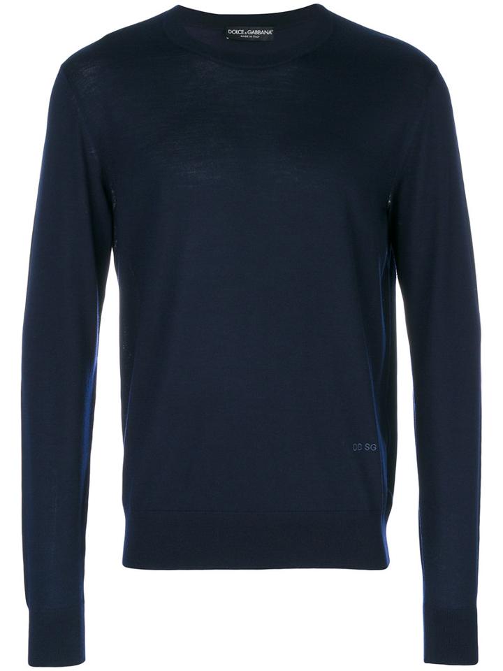 Dolce & Gabbana - Fitted Jumper - Men - Virgin Wool - 48, Blue, Virgin Wool