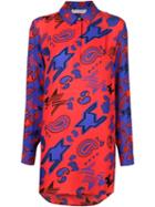 Mary Katrantzou Digital Paisley Print Shirt, Women's, Size: Small, Red, Silk