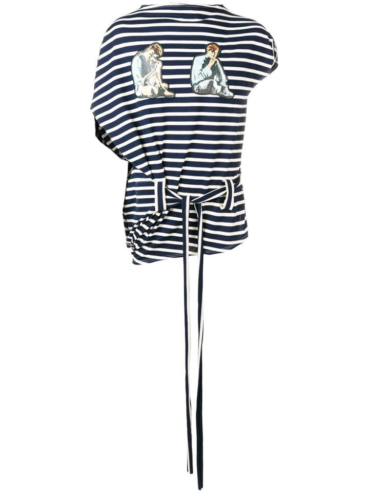 Jw Anderson Gilbert & George Print Stripe Drapetop - Blue