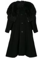 Comme Des Garçons Pre-owned Faux Fur Cape Coat - Black