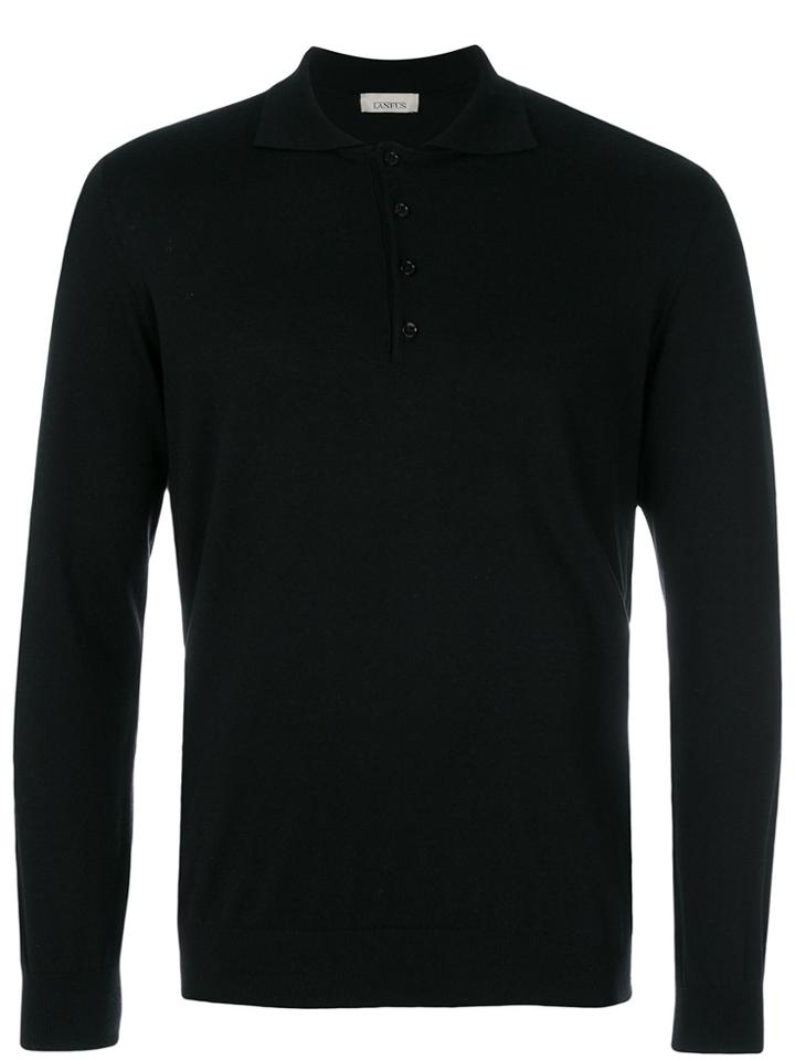 Laneus Long Sleeve Polo Shirt - Black