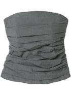 Hache Strapless Fitted Top - Grey