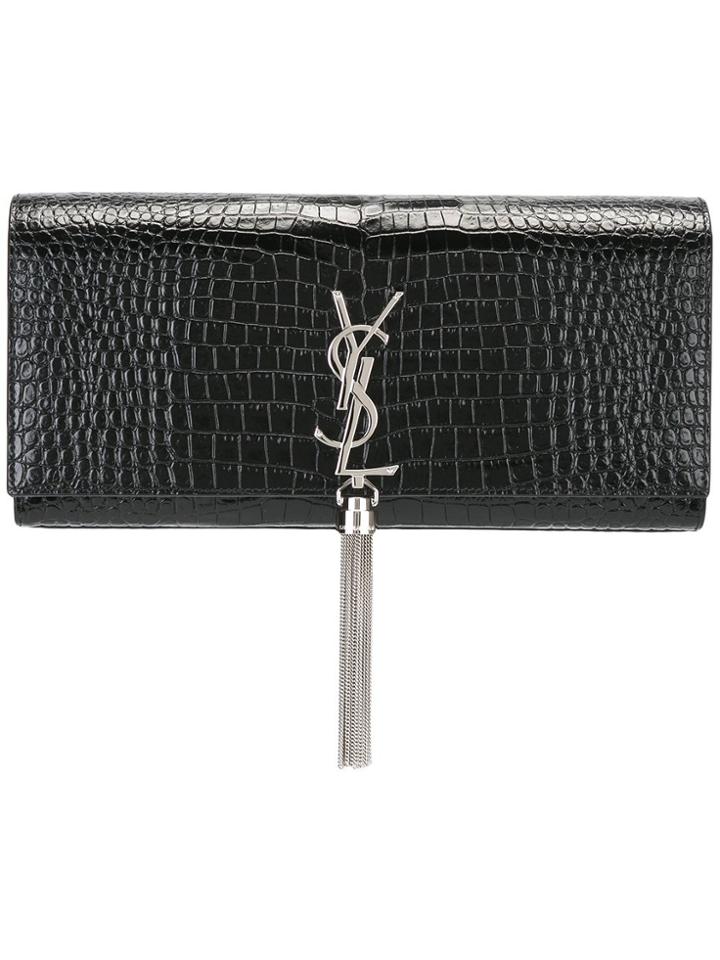 Saint Laurent 'monogram' Tassel Clutch - Black