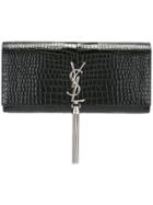 Saint Laurent 'monogram' Tassel Clutch - Black