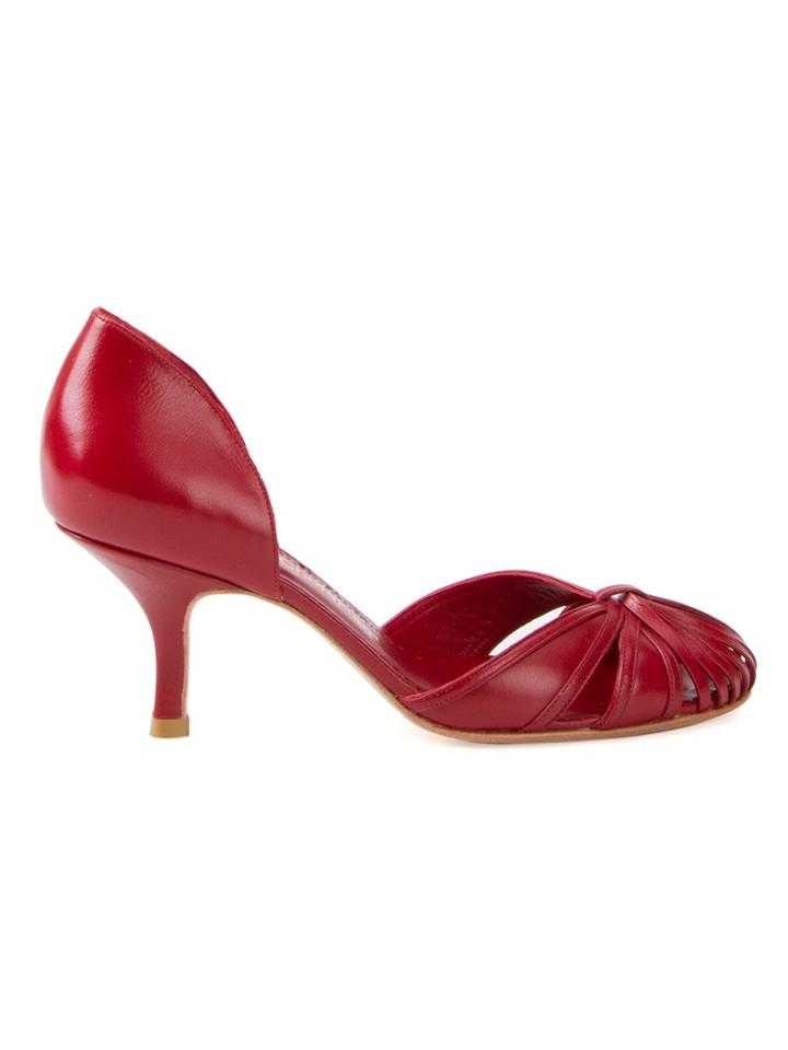 Sarah Chofakian Round-toe Pumps - Red