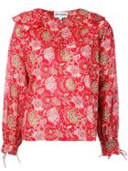 Antik Batik Floral Print Blouse - Red