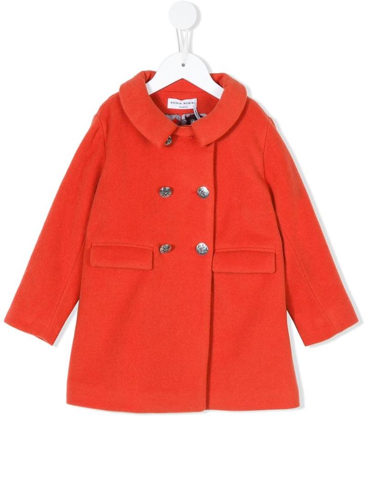 Rykiel Enfant Double Breasted Peacoat, Girl's, Size: 10 Yrs, Yellow/orange