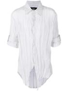 Yang Li Asymmetric Front Shortsleeved Shirt, Men's, Size: 48, White, Cotton/metallic Fibre