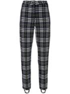 Cambio Houndstooth Tapered Trousers - Black