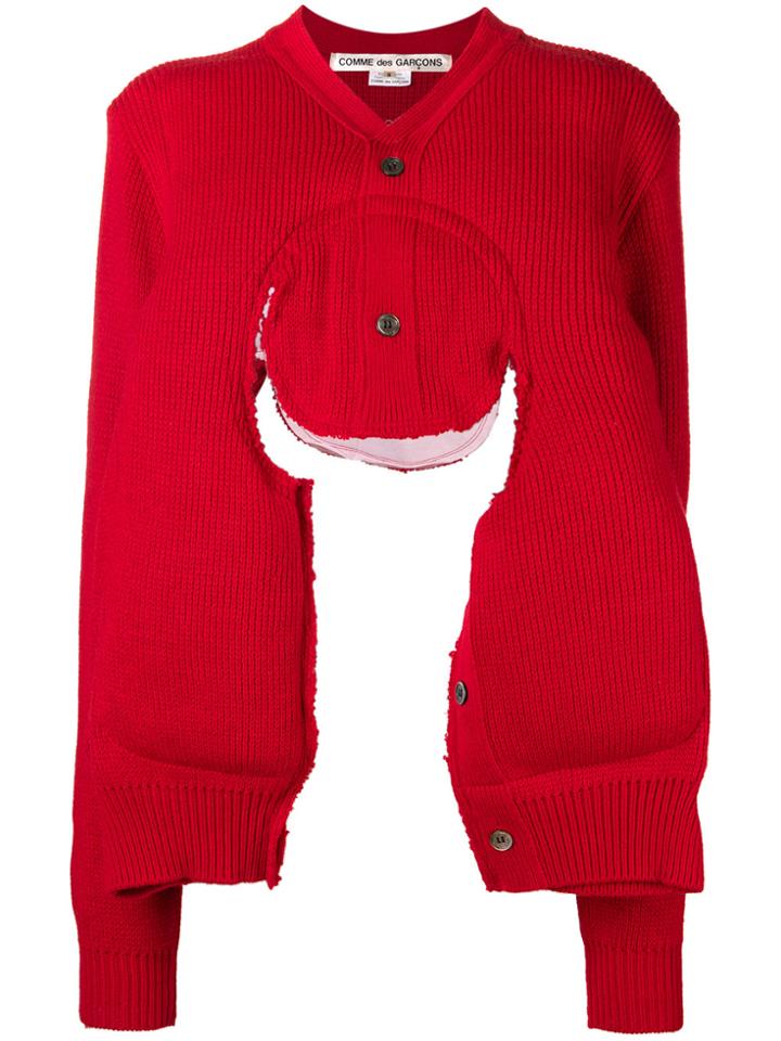 Comme Des Garçons Cut-out Sweater - Red