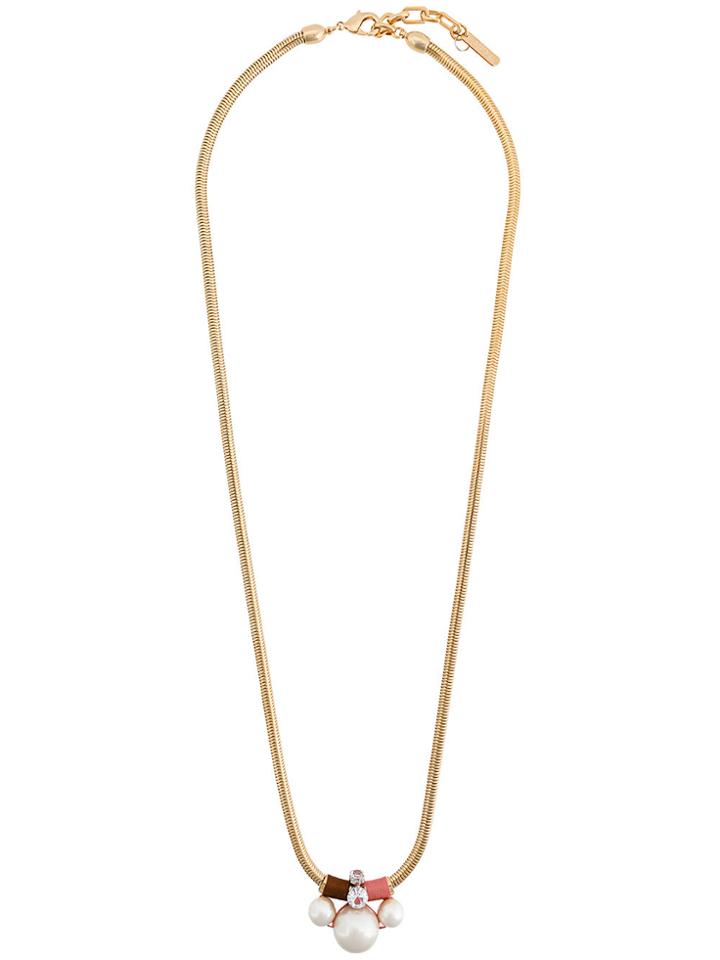 Radà Faux Pearl Pendant Necklace - Metallic