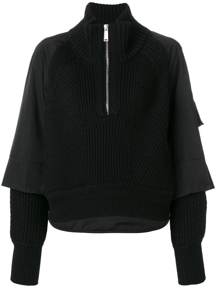 Dsquared2 Layered Half Zip Pullover - Black