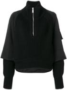 Dsquared2 Layered Half Zip Pullover - Black