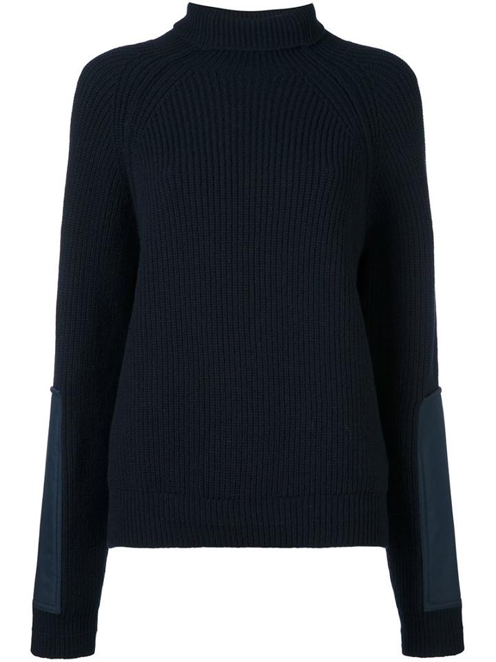Victoria Beckham Cable Knit Jumper, Women's, Size: 2, Blue, Cotton/polyester/wool