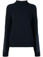 Victoria Beckham Cable Knit Jumper, Women's, Size: 2, Blue, Cotton/polyester/wool