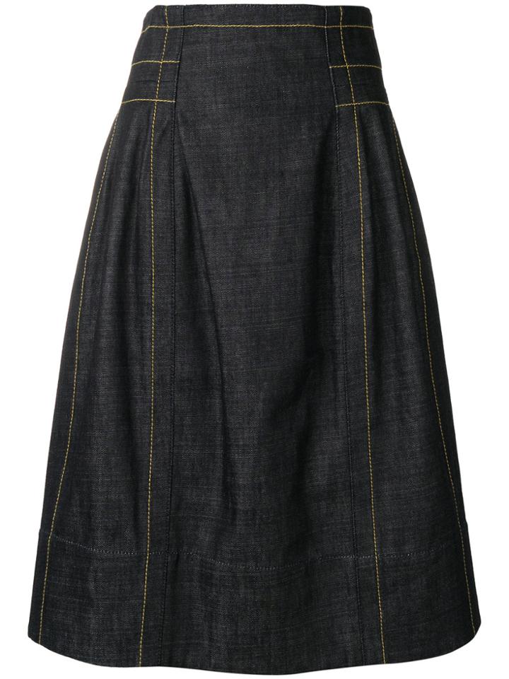 Marni High Waisted Full Skirt - Blue